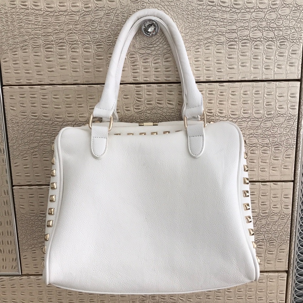 NWT Forever 21 White Gold Stud Handbag